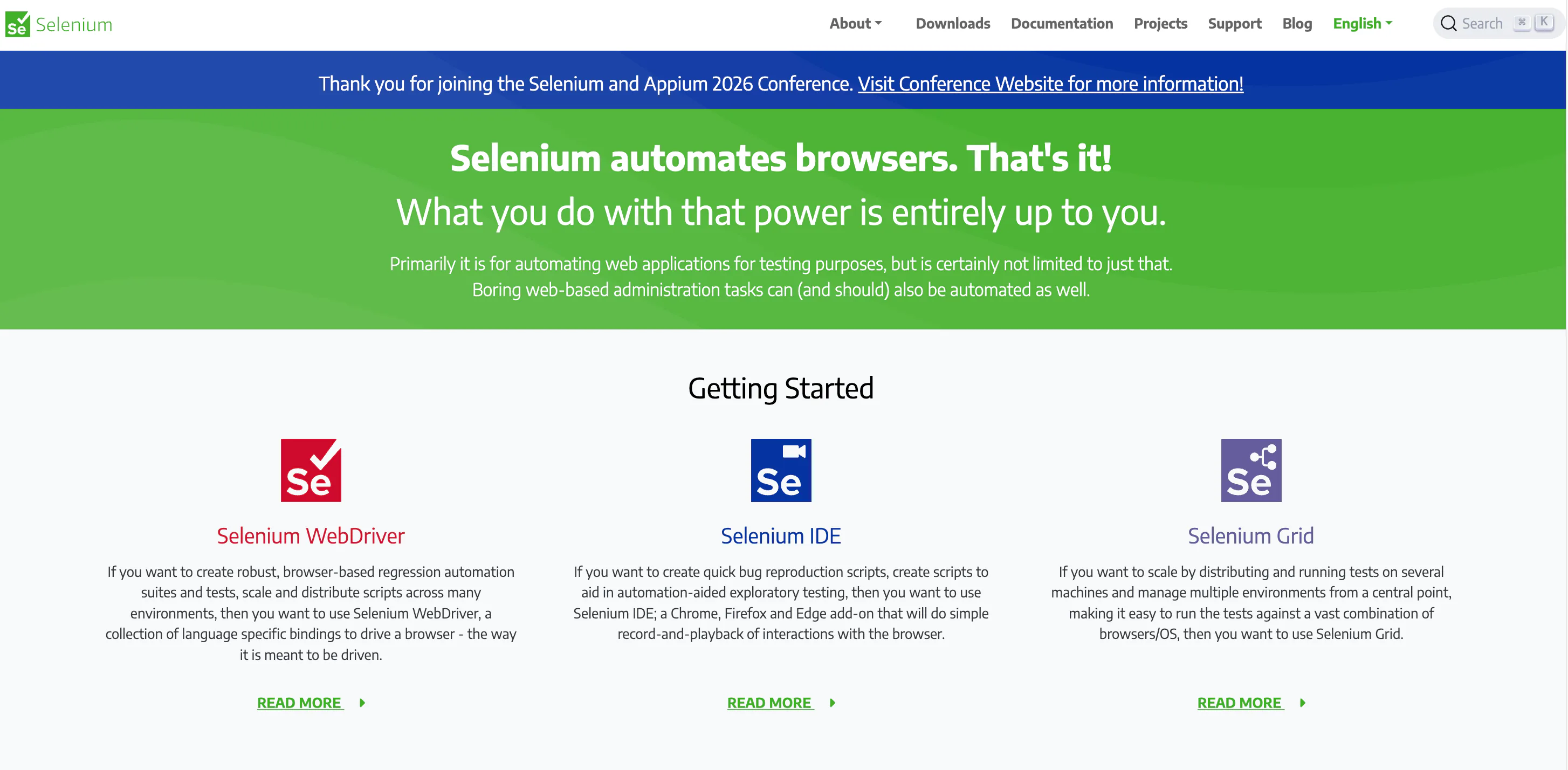 Selenium 开源 Web 自动化测试框架页面