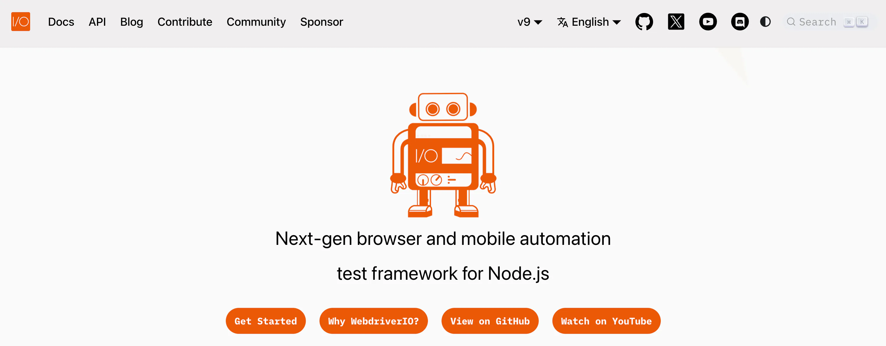 WebdriverIO Node.js 浏览器和移动自动化测试框架页面