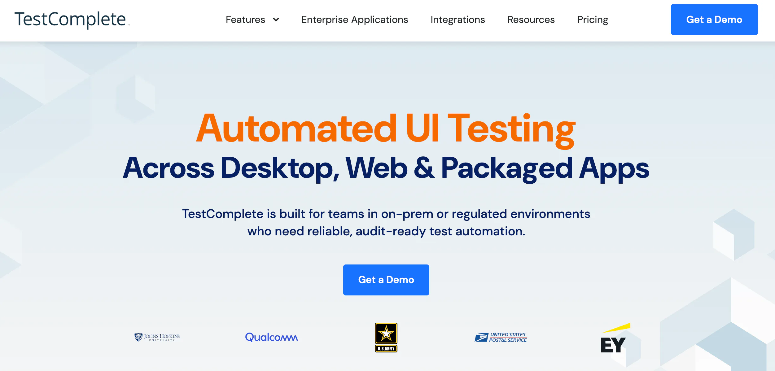TestComplete 商业 UI 自动化测试平台页面