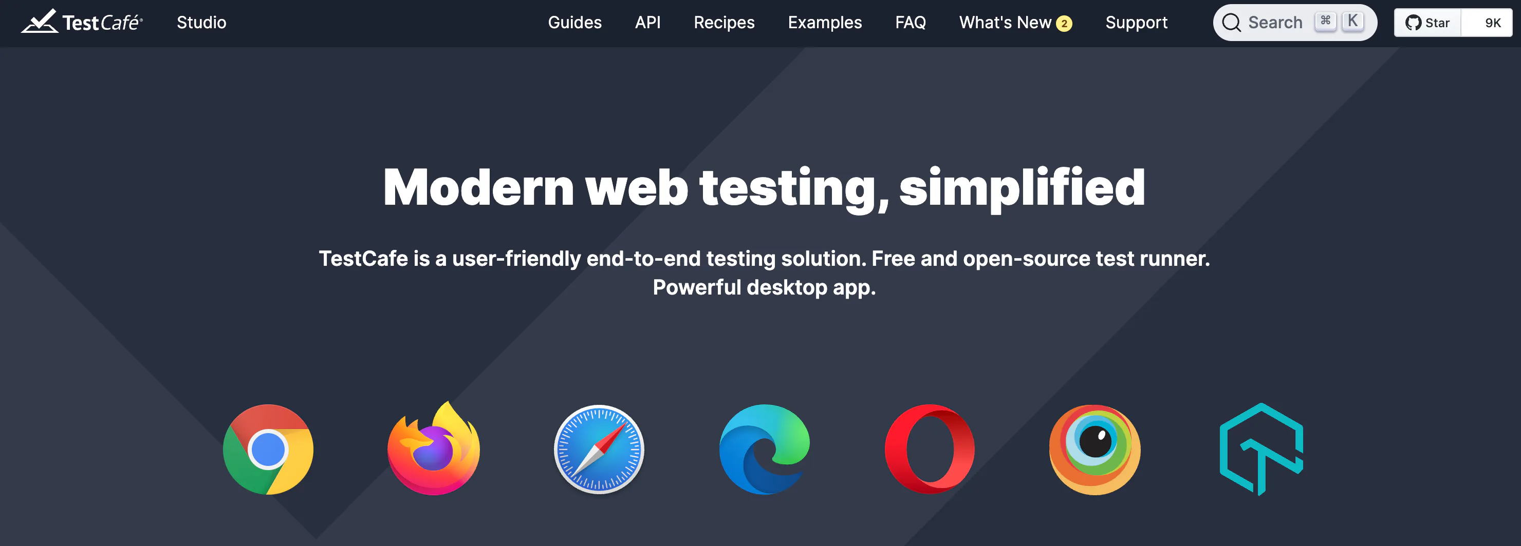 TestCafe Web 端到端自动化测试工具页面