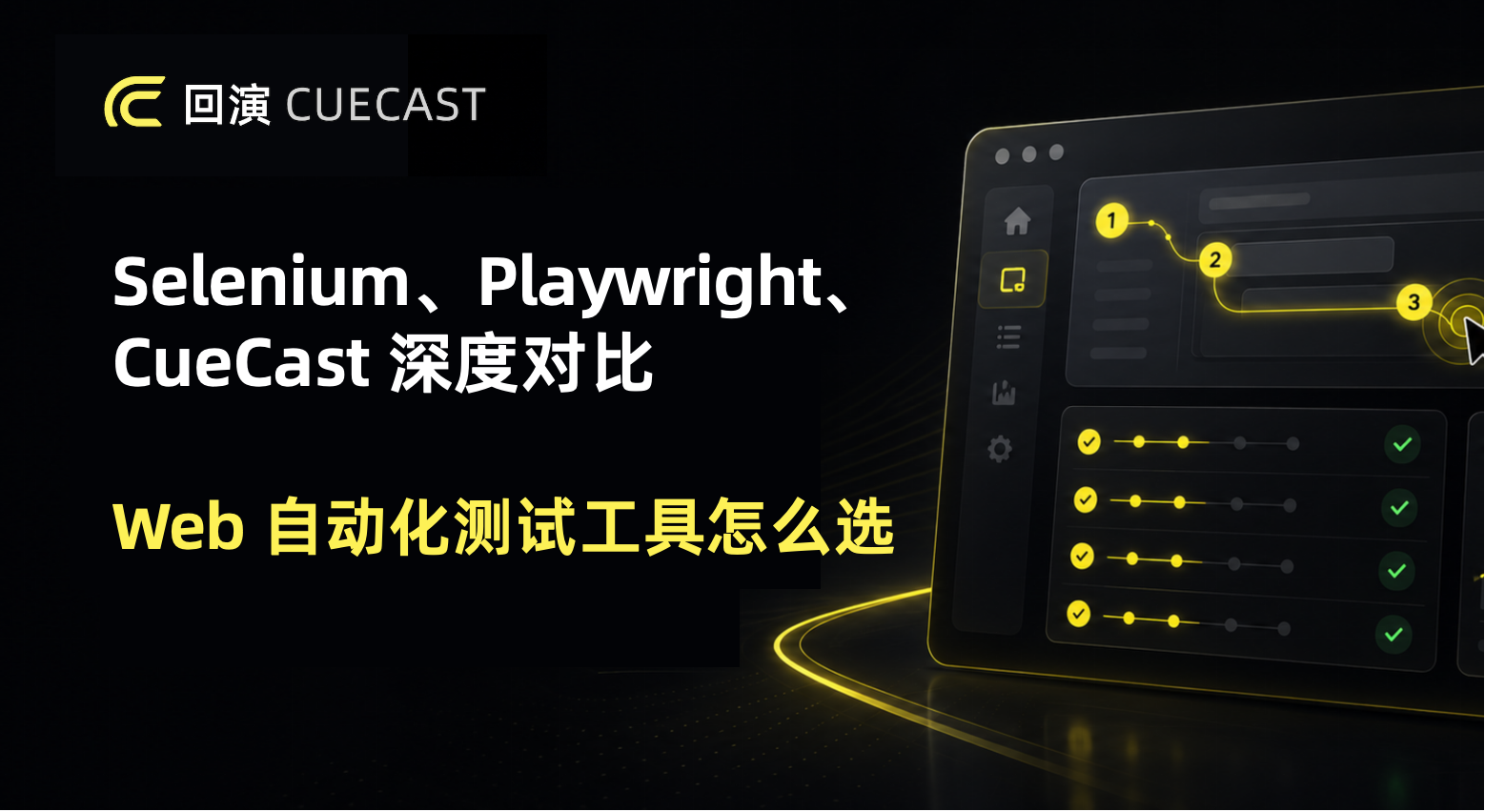 Selenium、Playwright、CueCast 深度对比:Web 自动化测试工具怎么选