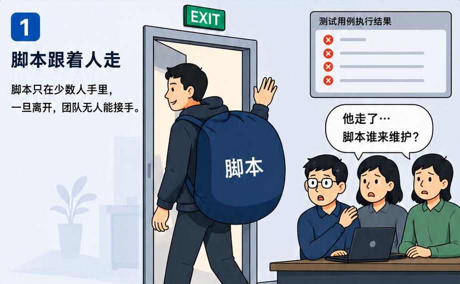 脚本跟着人走导致自动化无人维护